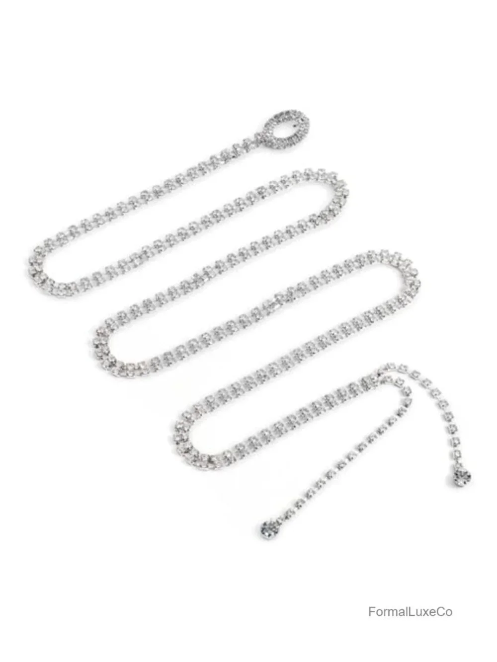 Sparkly Rhinestone Crystal Chain Fashion Waist Belt for Dresses